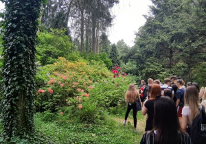 Uczniowie klasy przyrodniczej w Arboretum