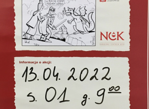 Plakat z zaproszeniem na akcje krwiodawstwa - 13.04.2022