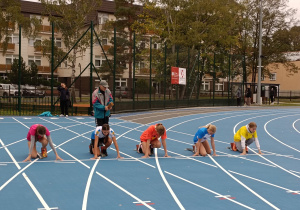 Ismena Wuls w blokach startowych ( bieg na 100m)