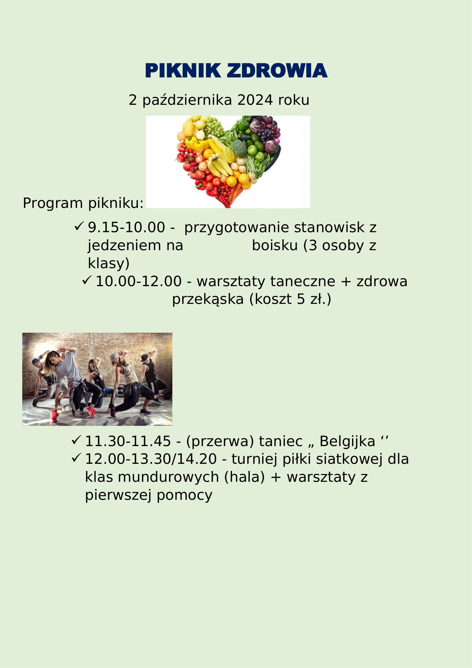 piknik zdrowia- program