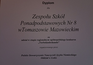 Dyplom za udział w konkursie