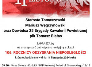 Zaproszenie na Święto Niepodległości