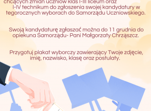 Wybory przewodniczącego Samorządu Uczniowskiego