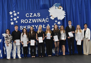 Uczniowie klasy 5TA którzy uzyskali najwyższe wyniki egzaminów zawodowych