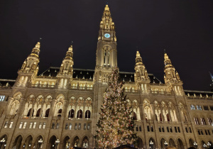 Ratusz w Wiedniu w świątecznym klimacie.