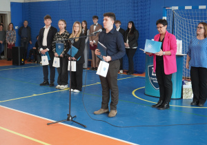 Adrian Sobierski podczas przemówienia