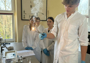 Uczeń podczas wykonywania doświadczenia